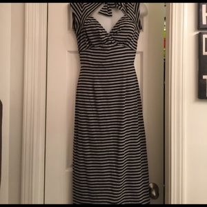 Stop Staring Sexy Grey & Black Choker tie dress
